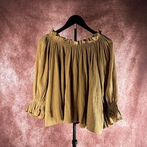Suzi Kondi Mustard Off-Shoulder Blouse